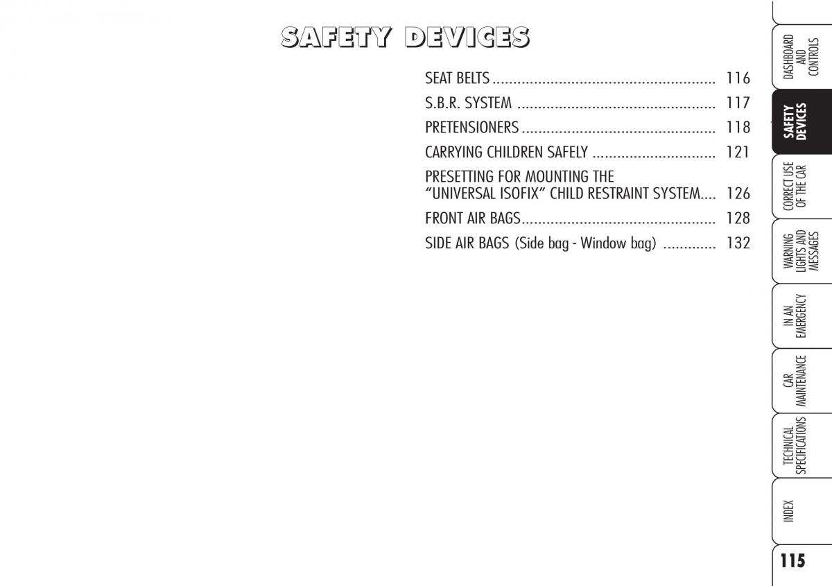 Alfa Romeo Brara Spider owners manual / page 116