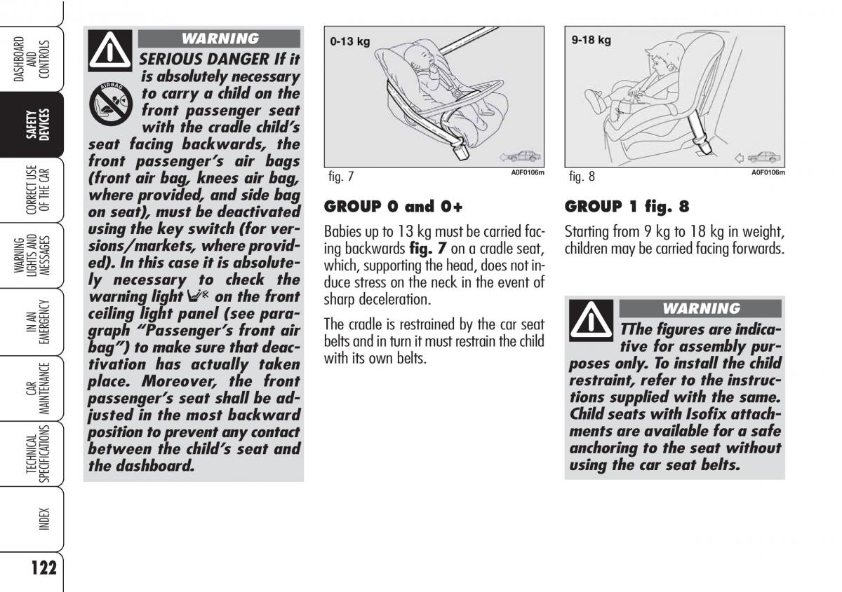 Alfa Romeo Brara Spider owners manual / page 123