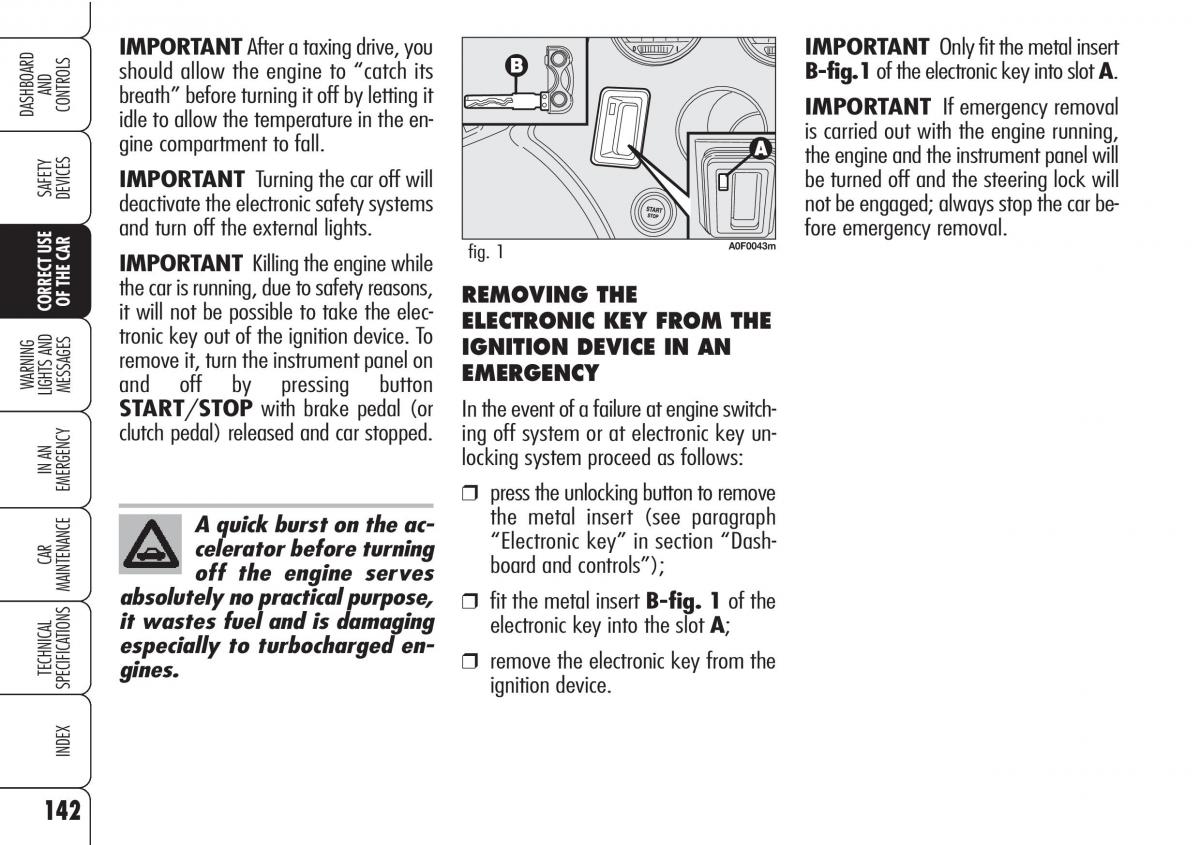 Alfa Romeo Brara Spider owners manual / page 143