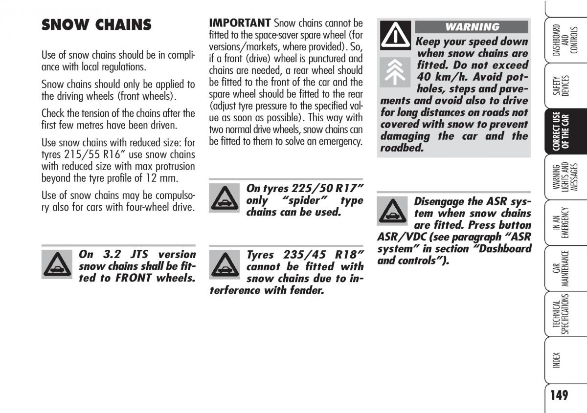 Alfa Romeo Brara Spider owners manual / page 150