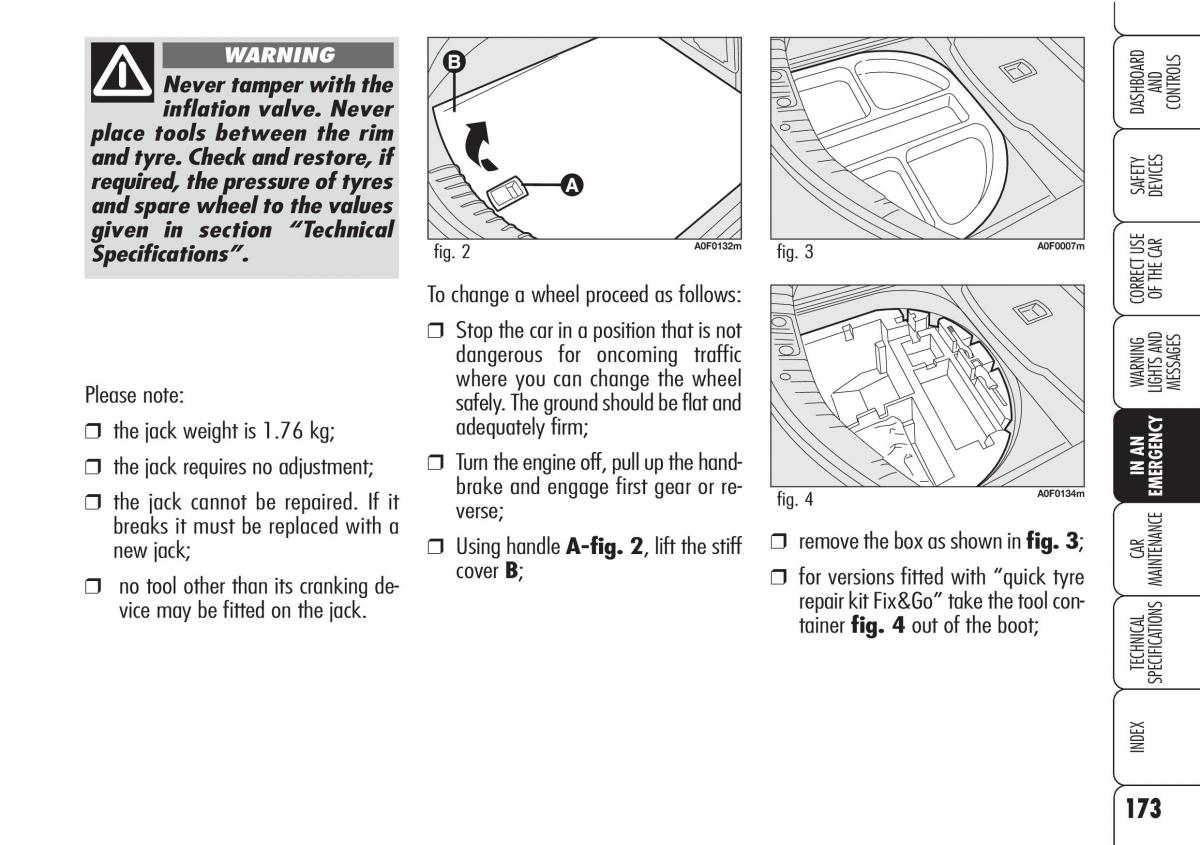 Alfa Romeo Brara Spider owners manual / page 174