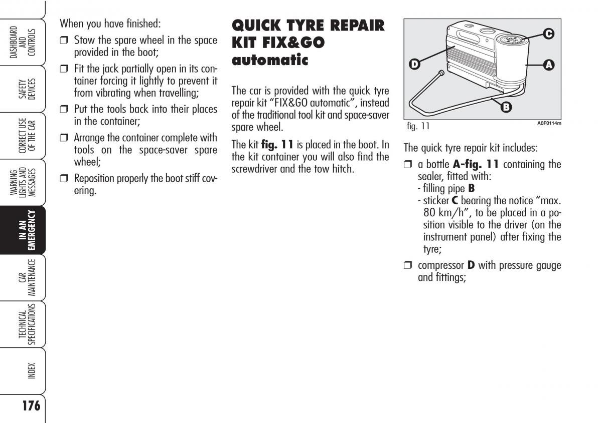 Alfa Romeo Brara Spider owners manual / page 177