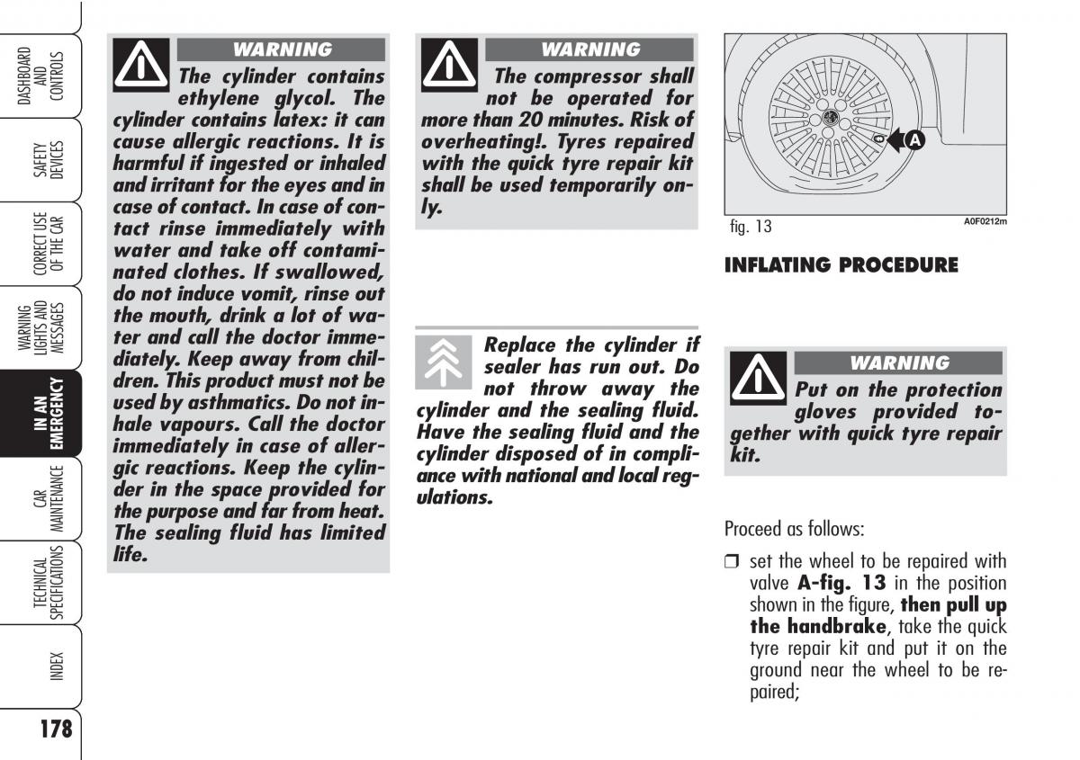 Alfa Romeo Brara Spider owners manual / page 179