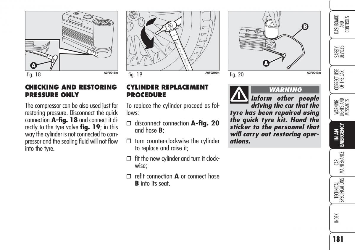 Alfa Romeo Brara Spider owners manual / page 182