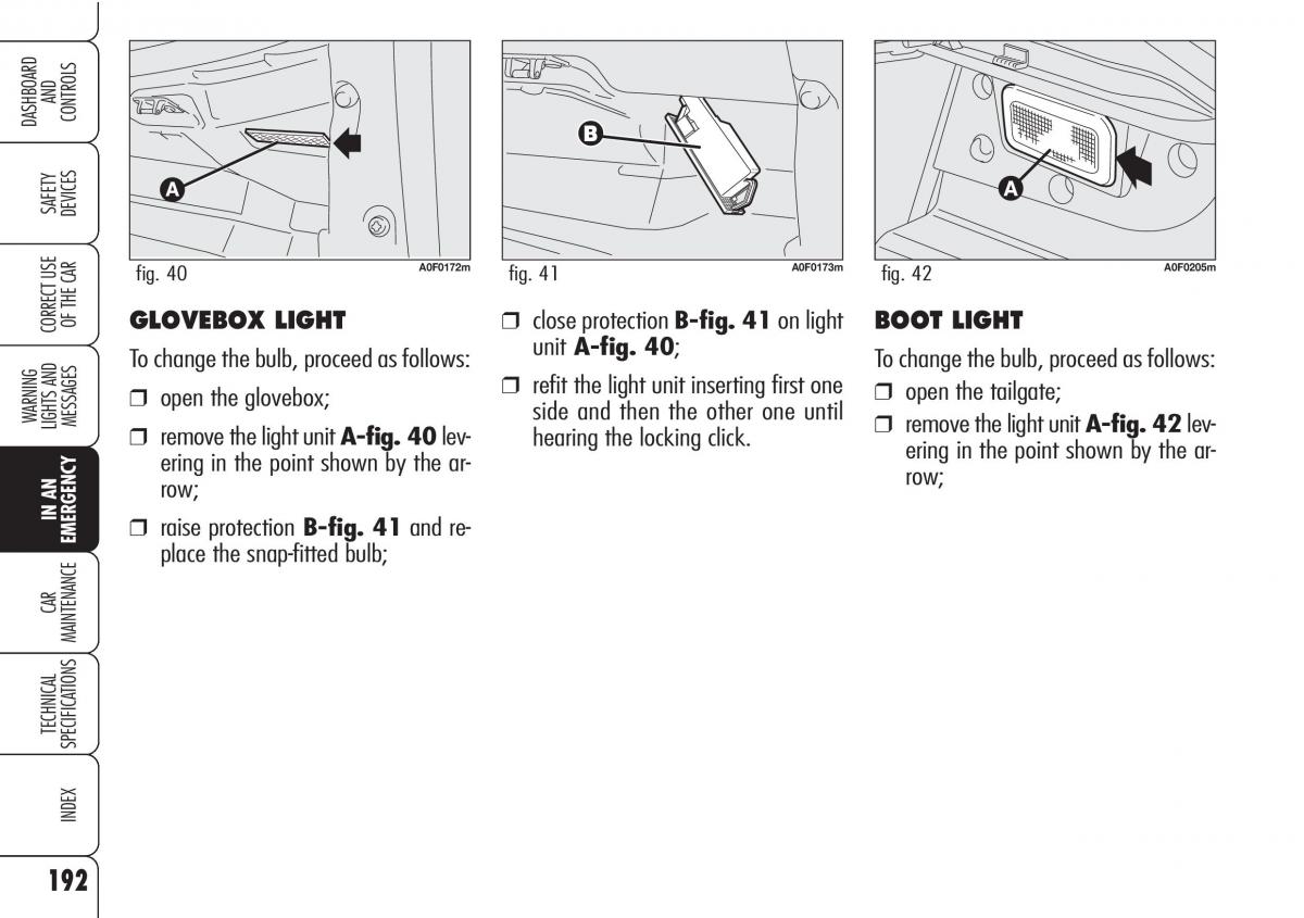 Alfa Romeo Brara Spider owners manual / page 193