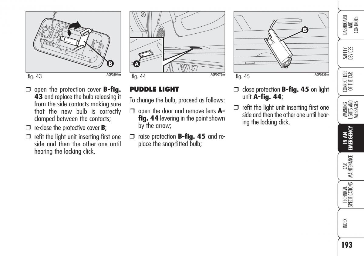 Alfa Romeo Brara Spider owners manual / page 194