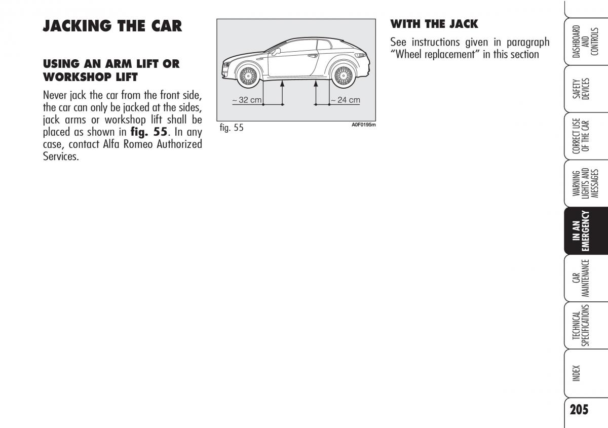 Alfa Romeo Brara Spider owners manual / page 206