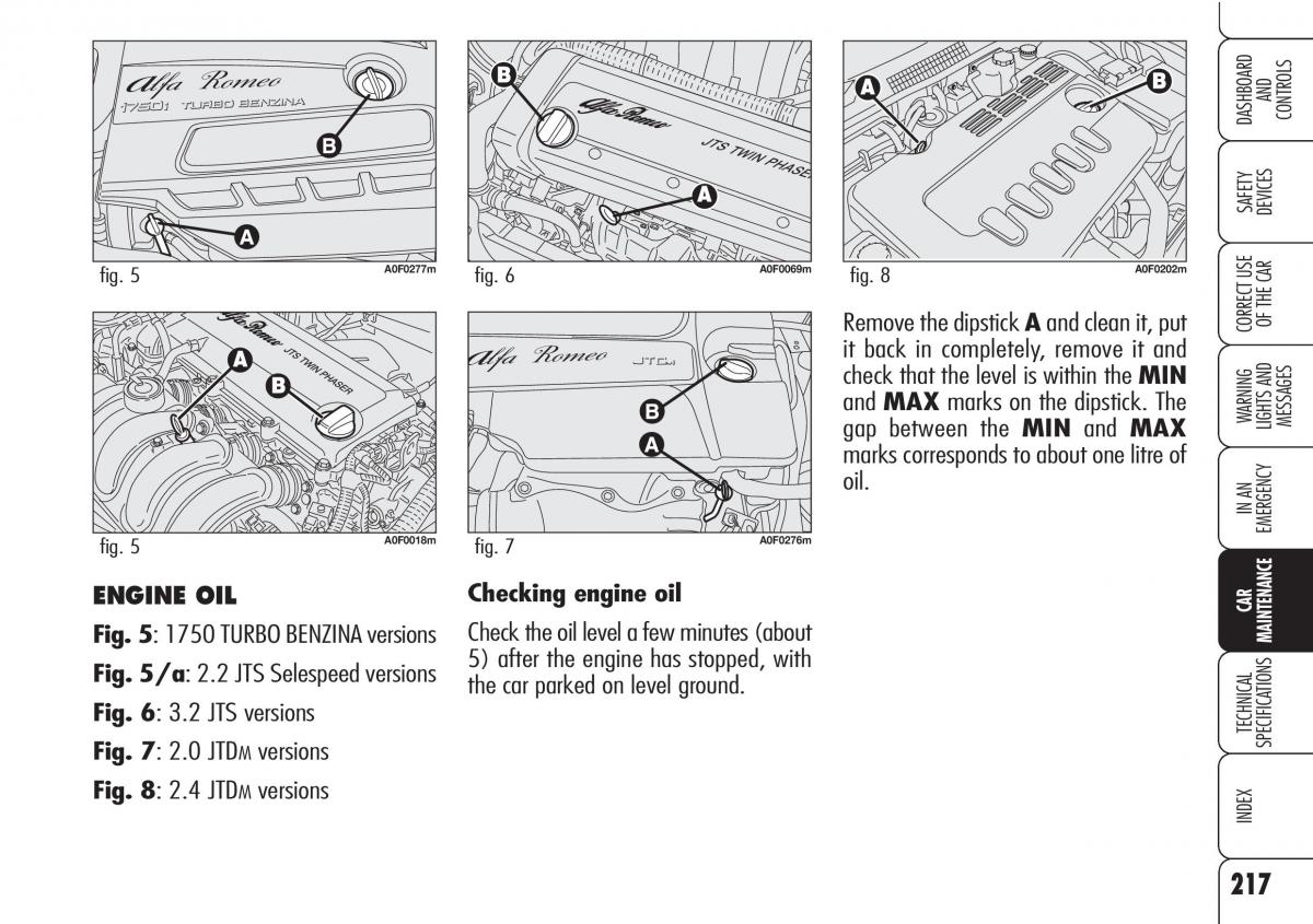 Alfa Romeo Brara Spider owners manual / page 218