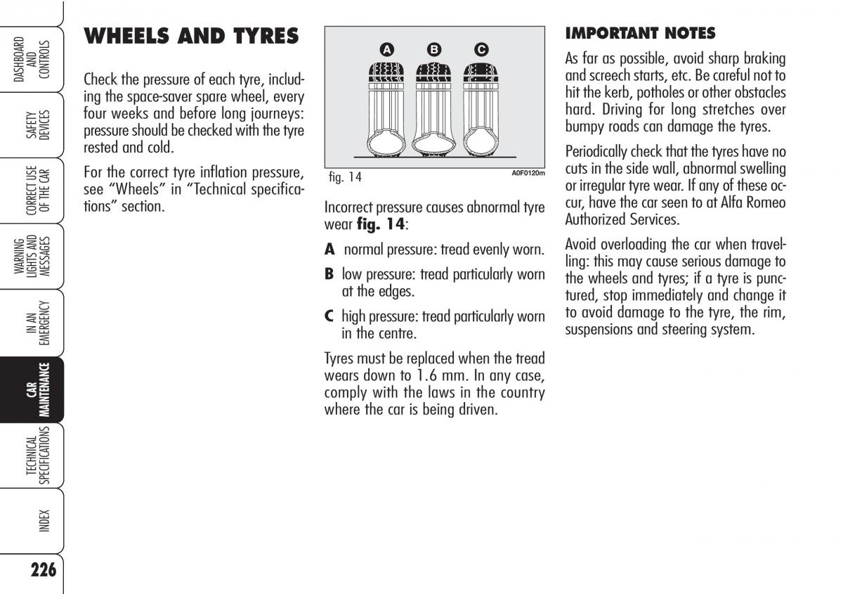 Alfa Romeo Brara Spider owners manual / page 227