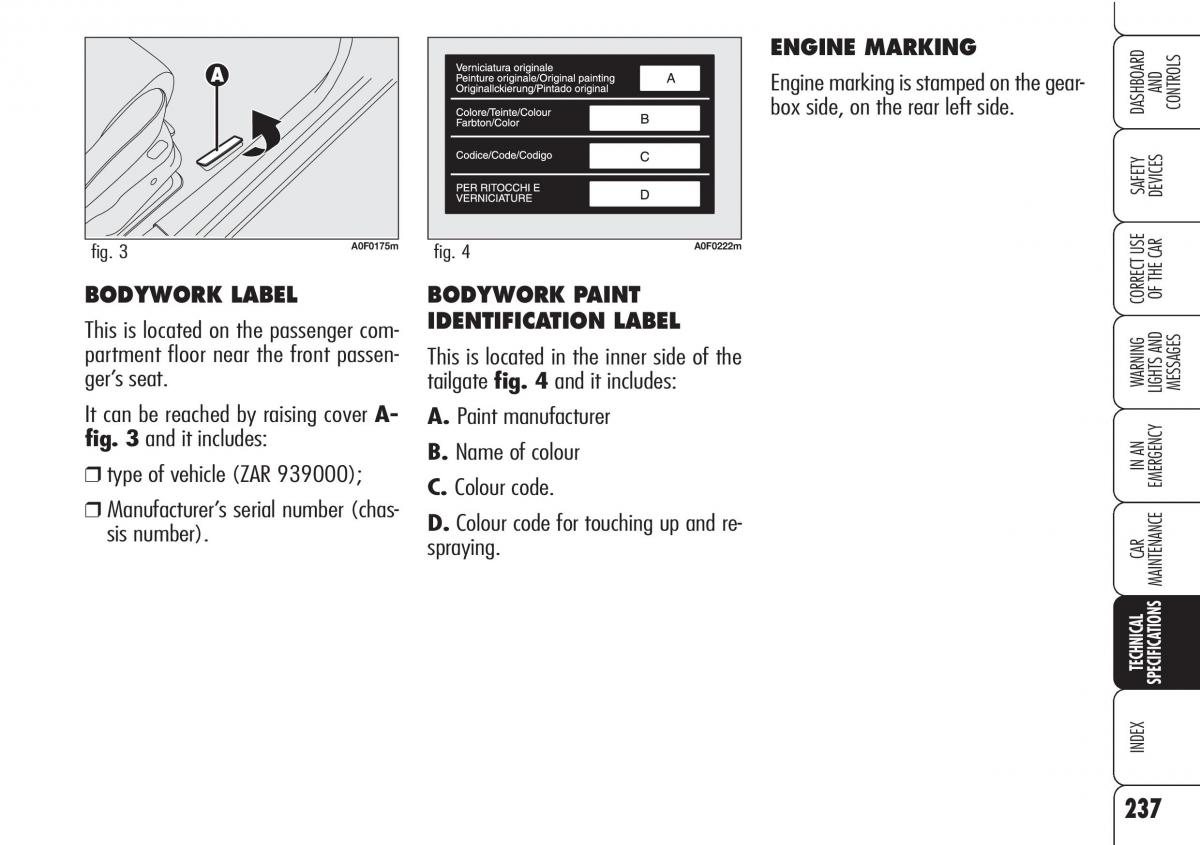 Alfa Romeo Brara Spider owners manual / page 238