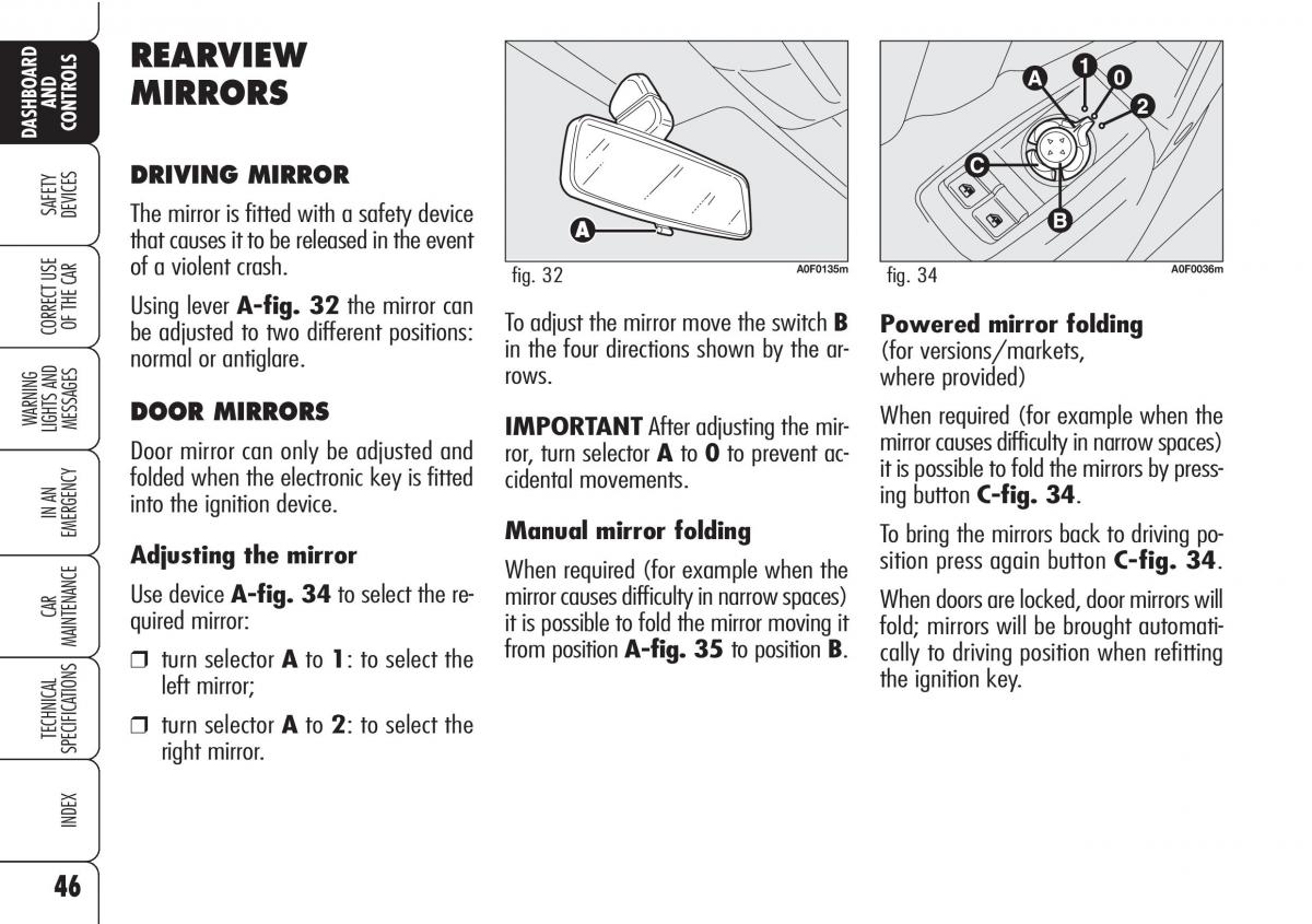 Alfa Romeo Brara Spider owners manual / page 47