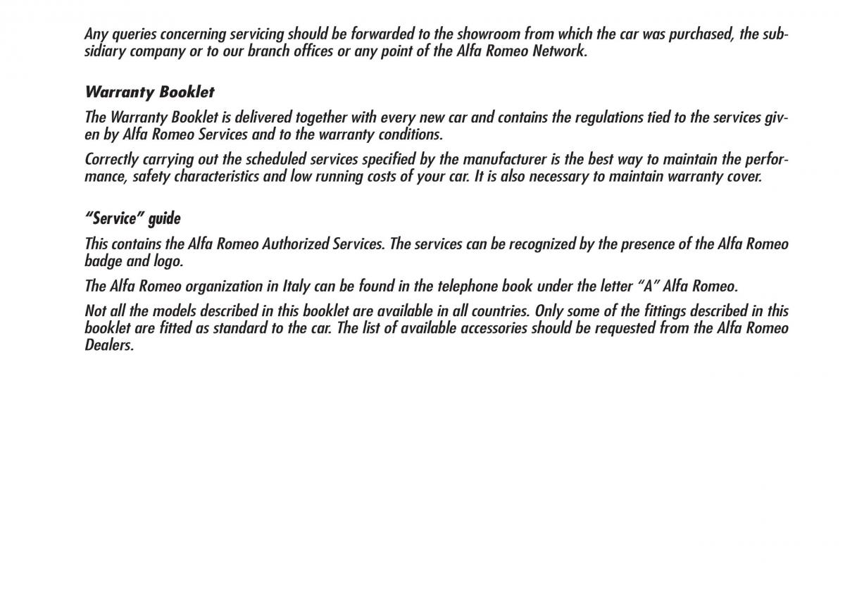 Alfa Romeo Brara Spider owners manual / page 5