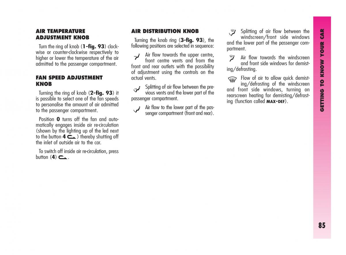 Alfa Romeo GT owners manual / page 86