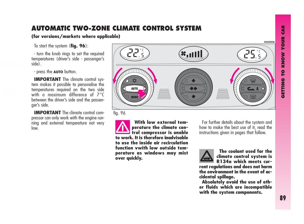 Alfa Romeo GT owners manual / page 90