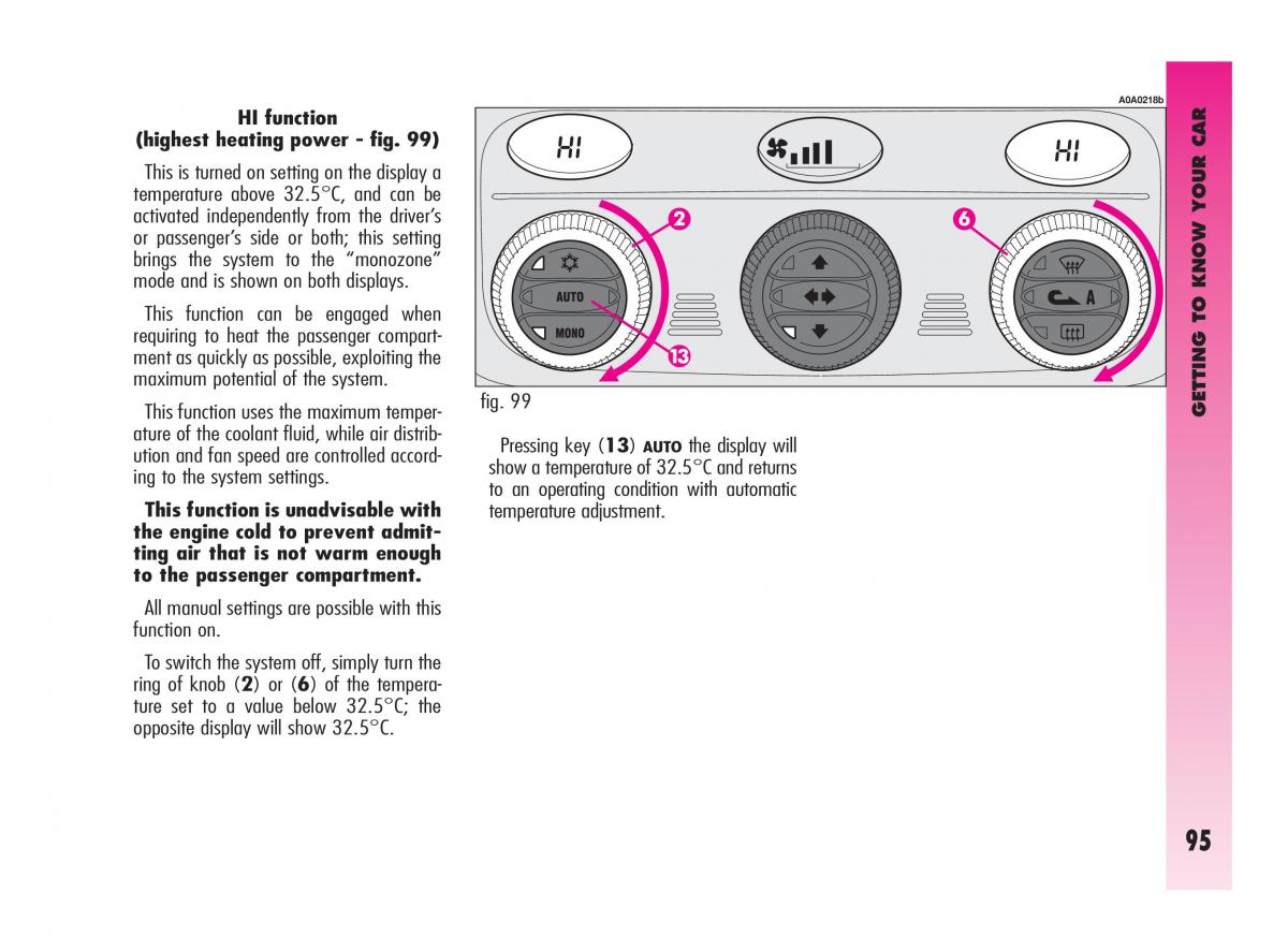 Alfa Romeo GT owners manual / page 96