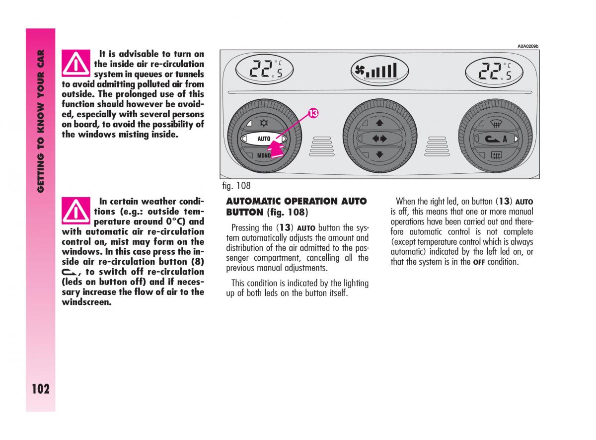 Alfa Romeo GT owners manual / page 103