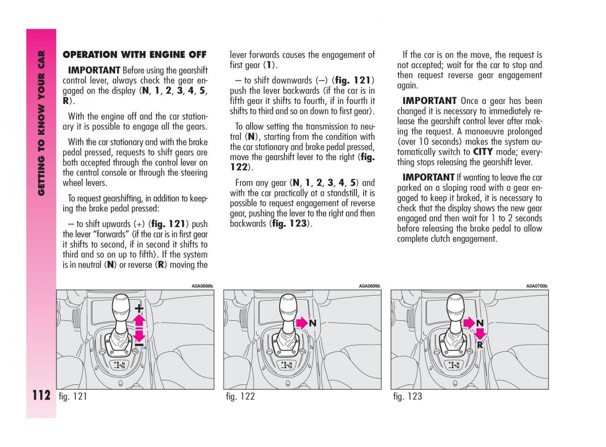 Alfa Romeo GT owners manual / page 113