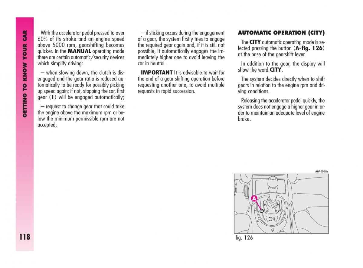 Alfa Romeo GT owners manual / page 119