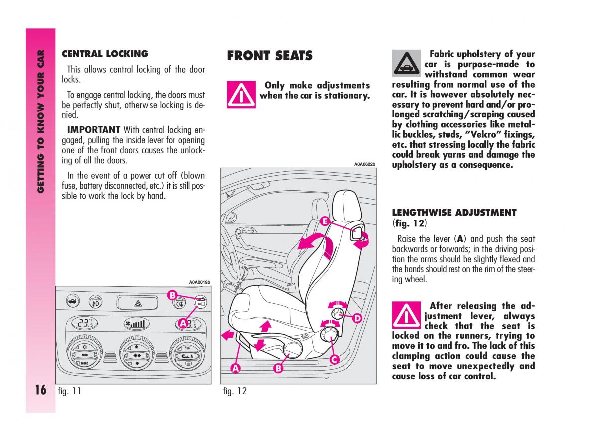 Alfa Romeo GT owners manual / page 17