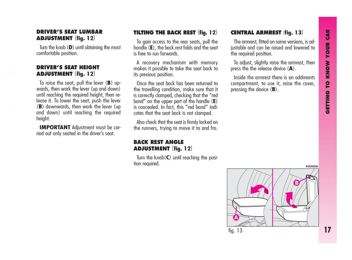 Alfa Romeo GT owners manual / page 18