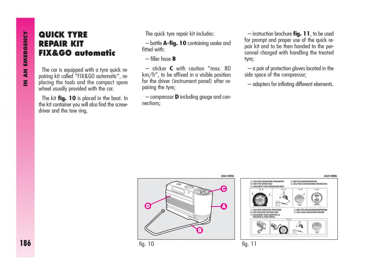 Alfa Romeo GT owners manual / page 187