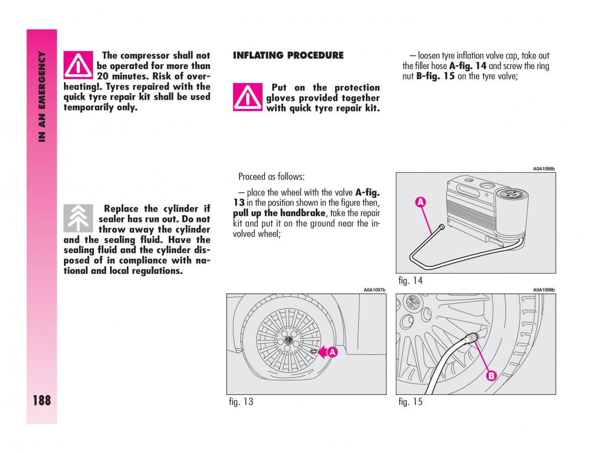 Alfa Romeo GT owners manual / page 189