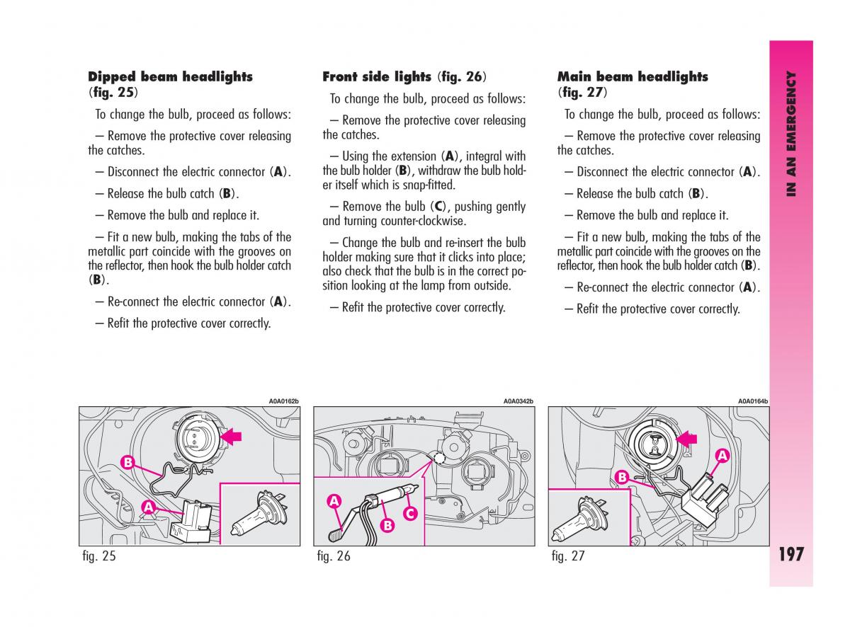 Alfa Romeo GT owners manual / page 198