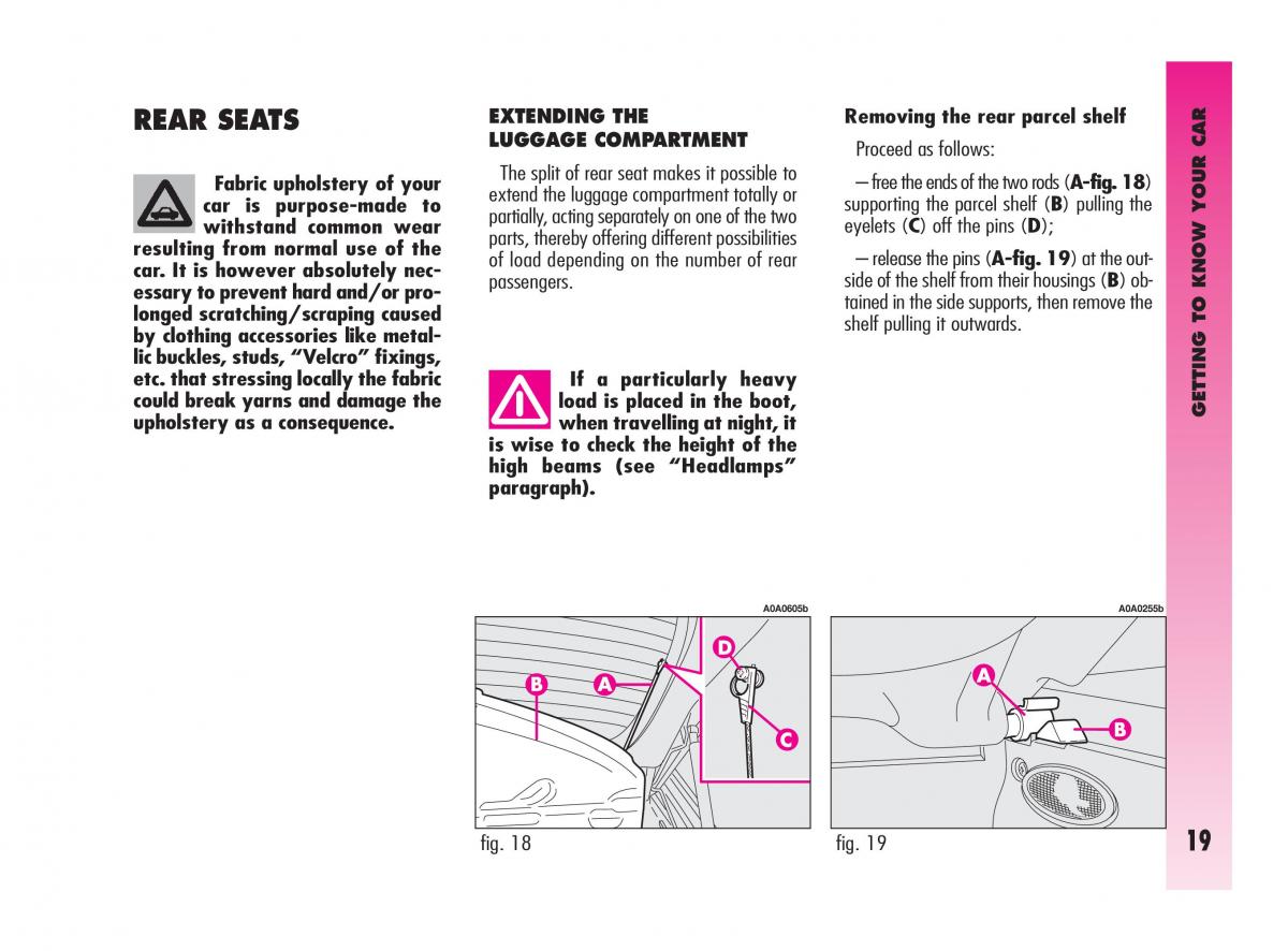 Alfa Romeo GT owners manual / page 20