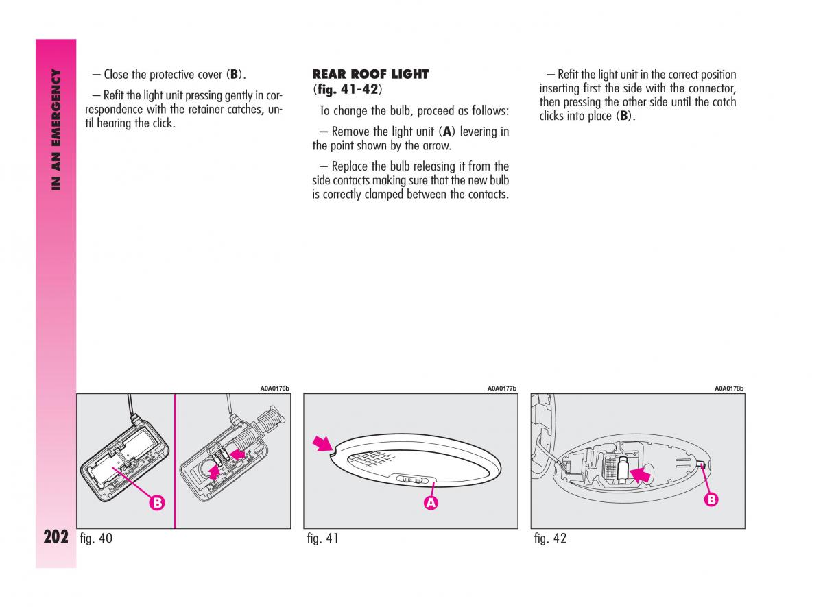 Alfa Romeo GT owners manual / page 203