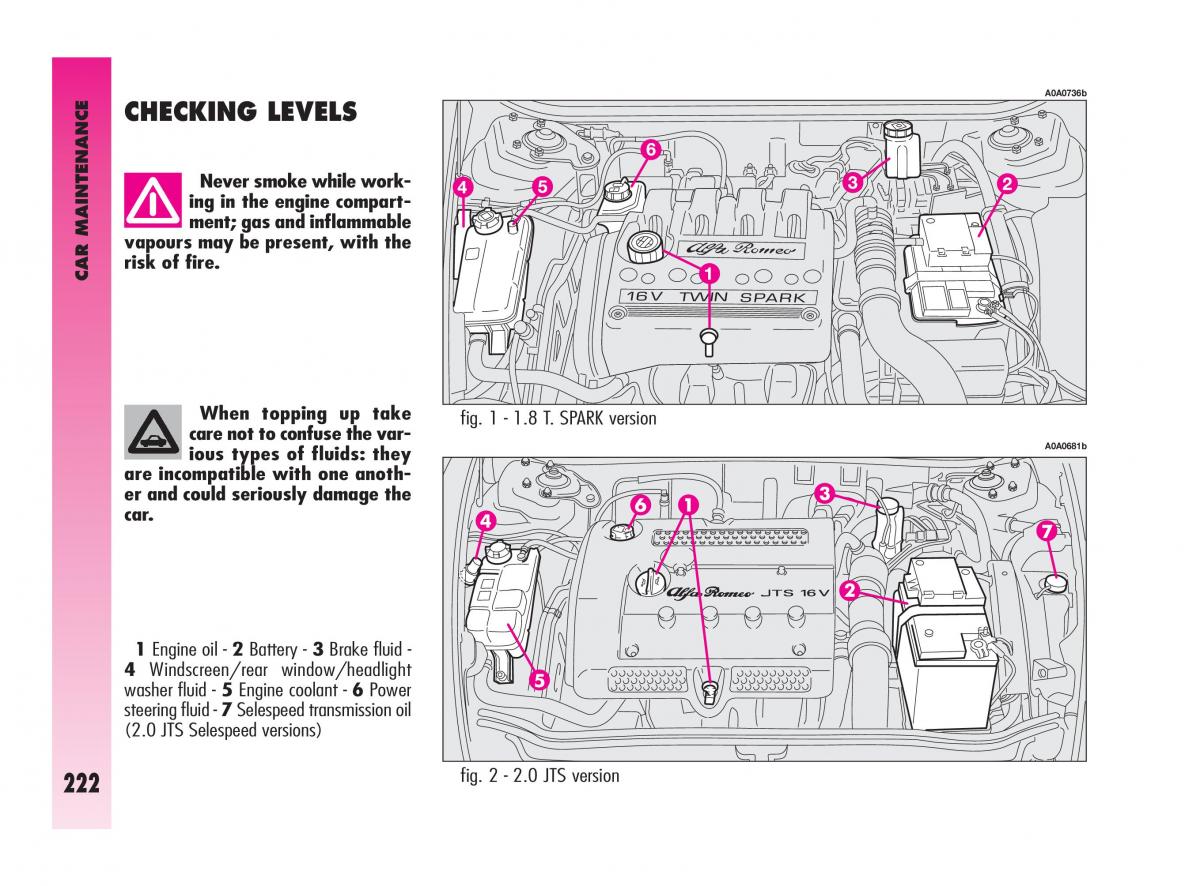 Alfa Romeo GT owners manual / page 223