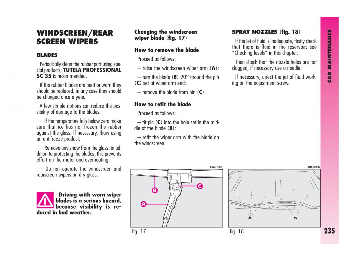 Alfa Romeo GT owners manual / page 236