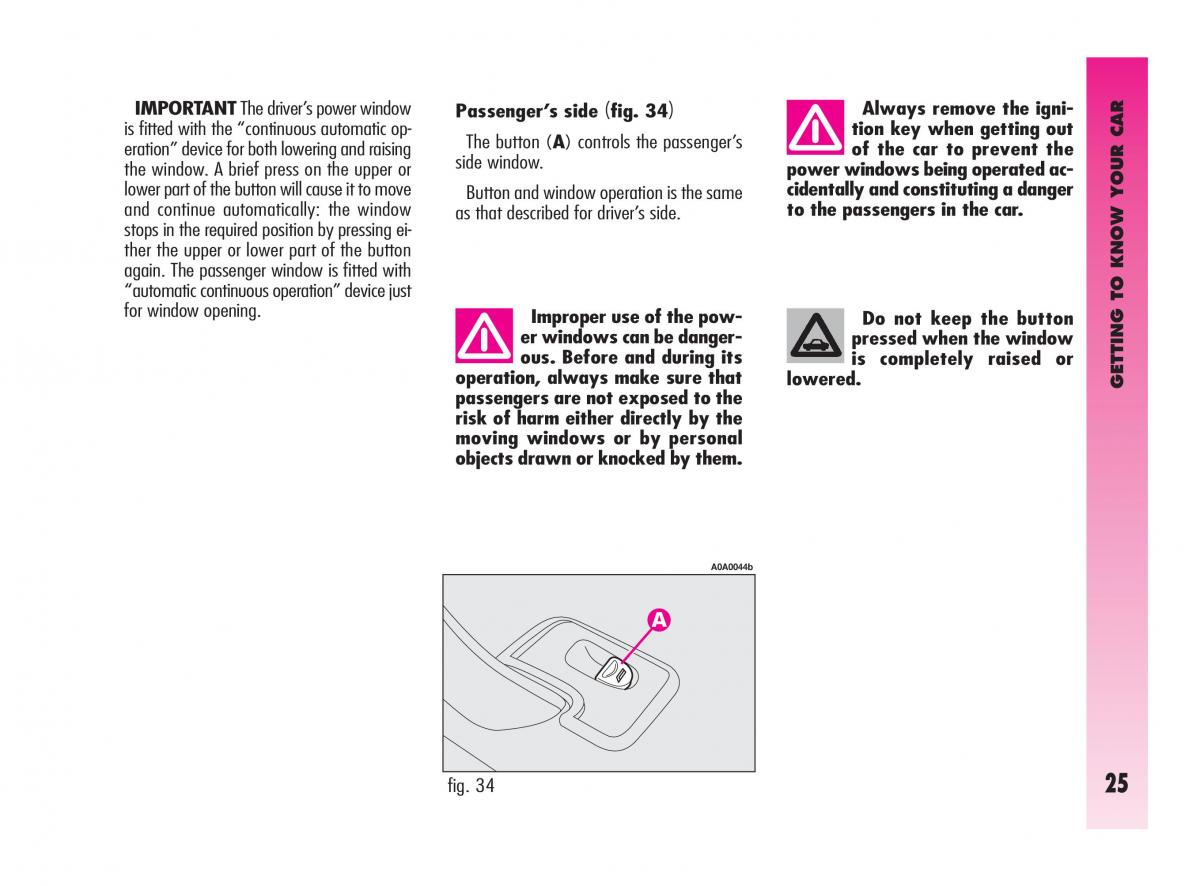 Alfa Romeo GT owners manual / page 26