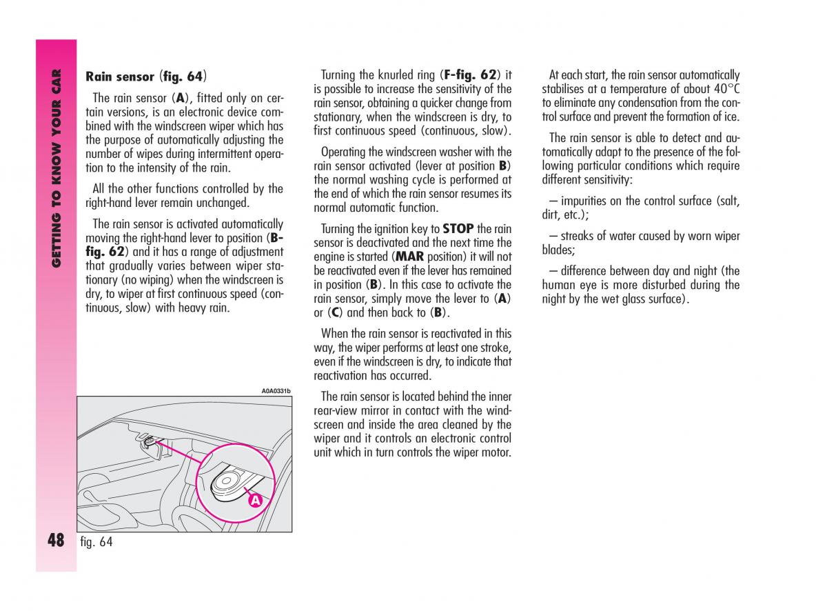 Alfa Romeo GT owners manual / page 49