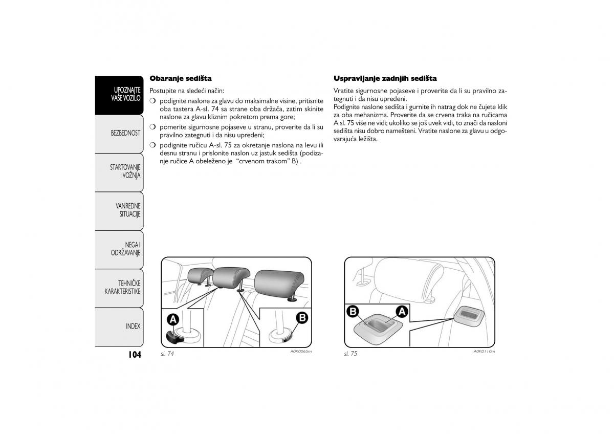 Alfa Romeo Giulietta vlasnicko uputstvo / page 105