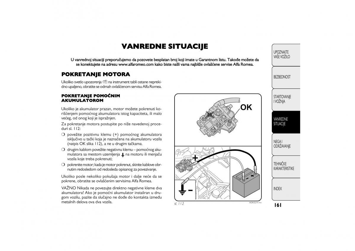 Alfa Romeo Giulietta vlasnicko uputstvo / page 162