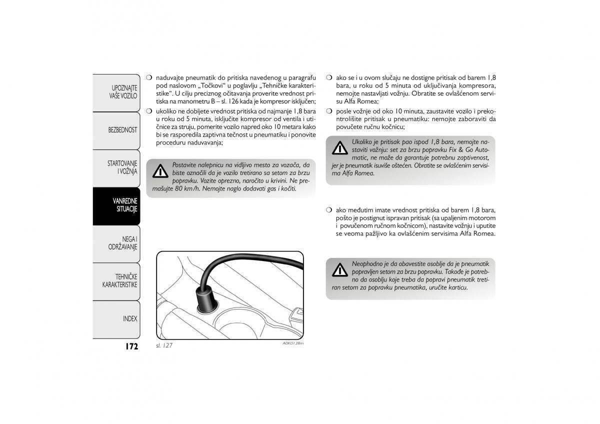 Alfa Romeo Giulietta vlasnicko uputstvo / page 173