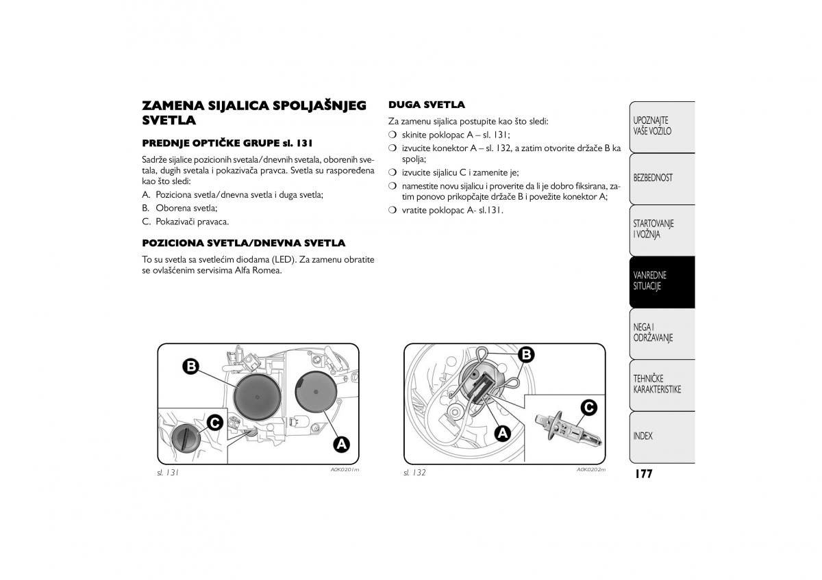 Alfa Romeo Giulietta vlasnicko uputstvo / page 178