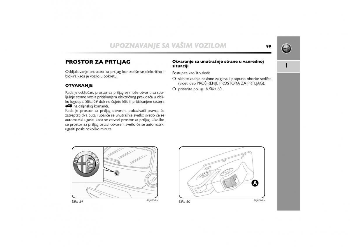 Alfa Romeo Mito vlasnicko uputstvo / page 100