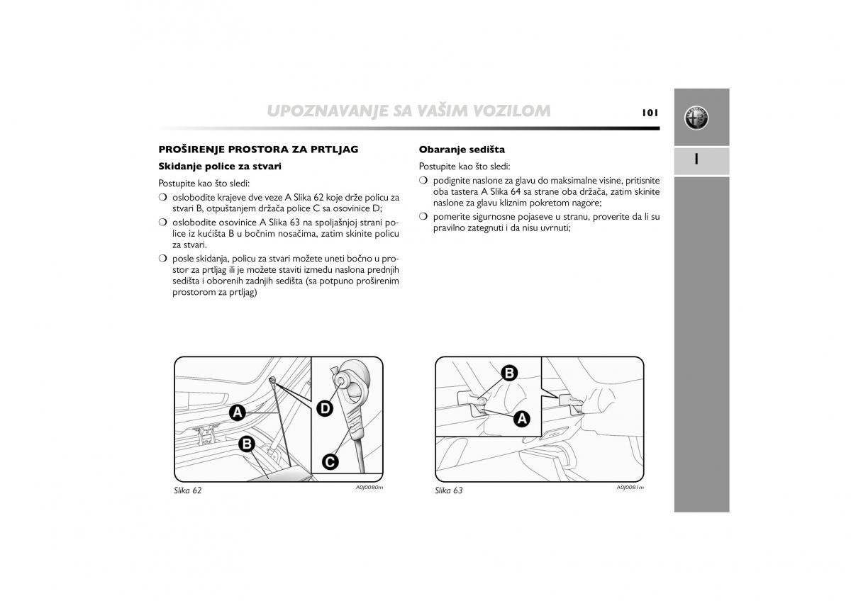 Alfa Romeo Mito vlasnicko uputstvo / page 102