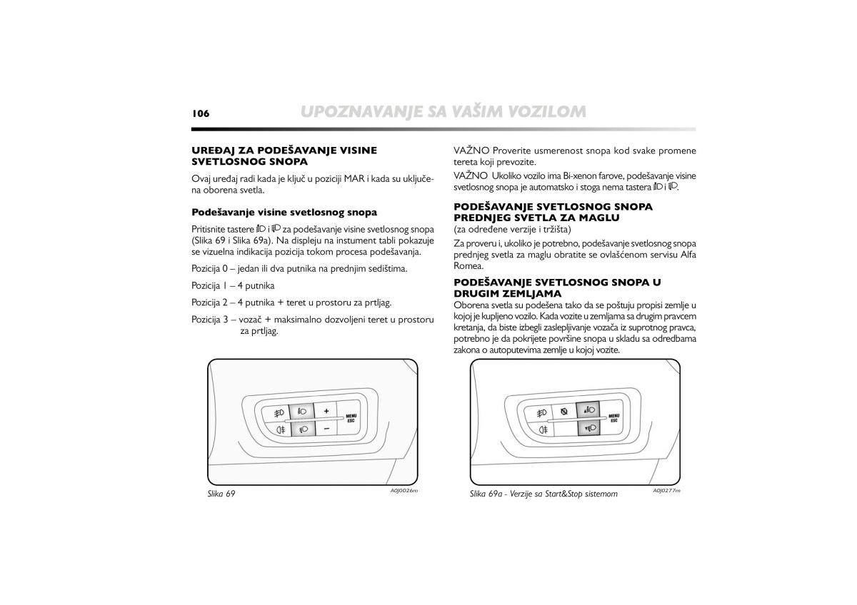 Alfa Romeo Mito vlasnicko uputstvo / page 107