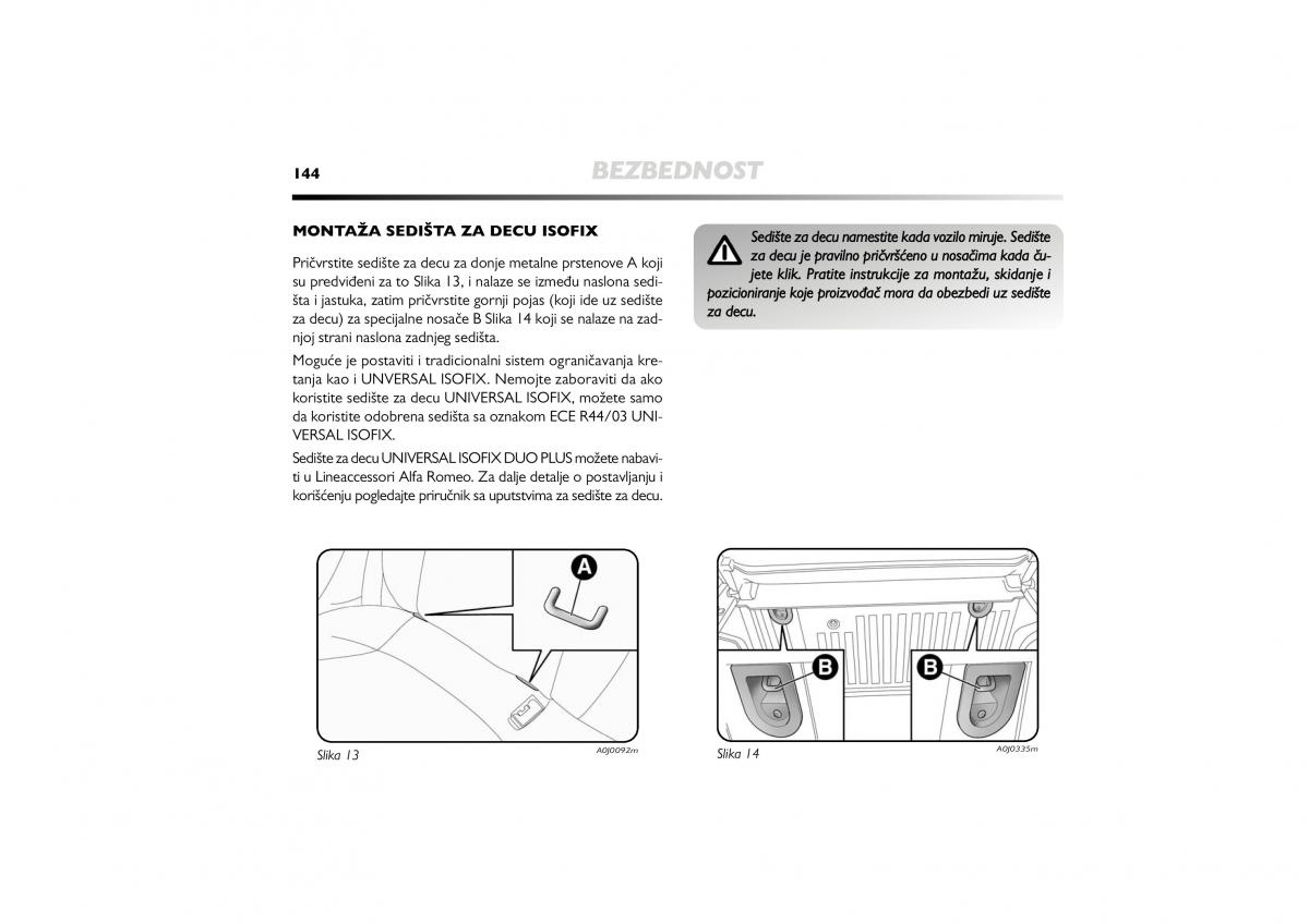 Alfa Romeo Mito vlasnicko uputstvo / page 145