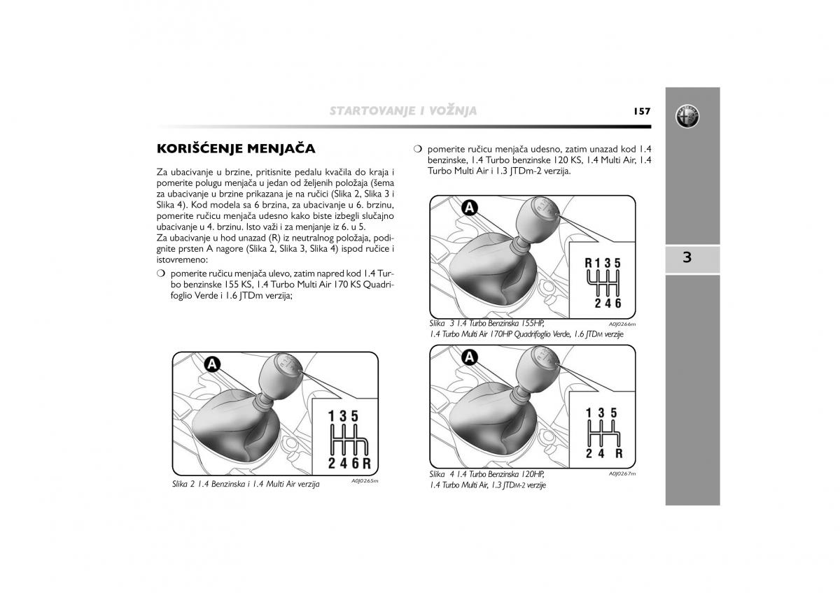 Alfa Romeo Mito vlasnicko uputstvo / page 158