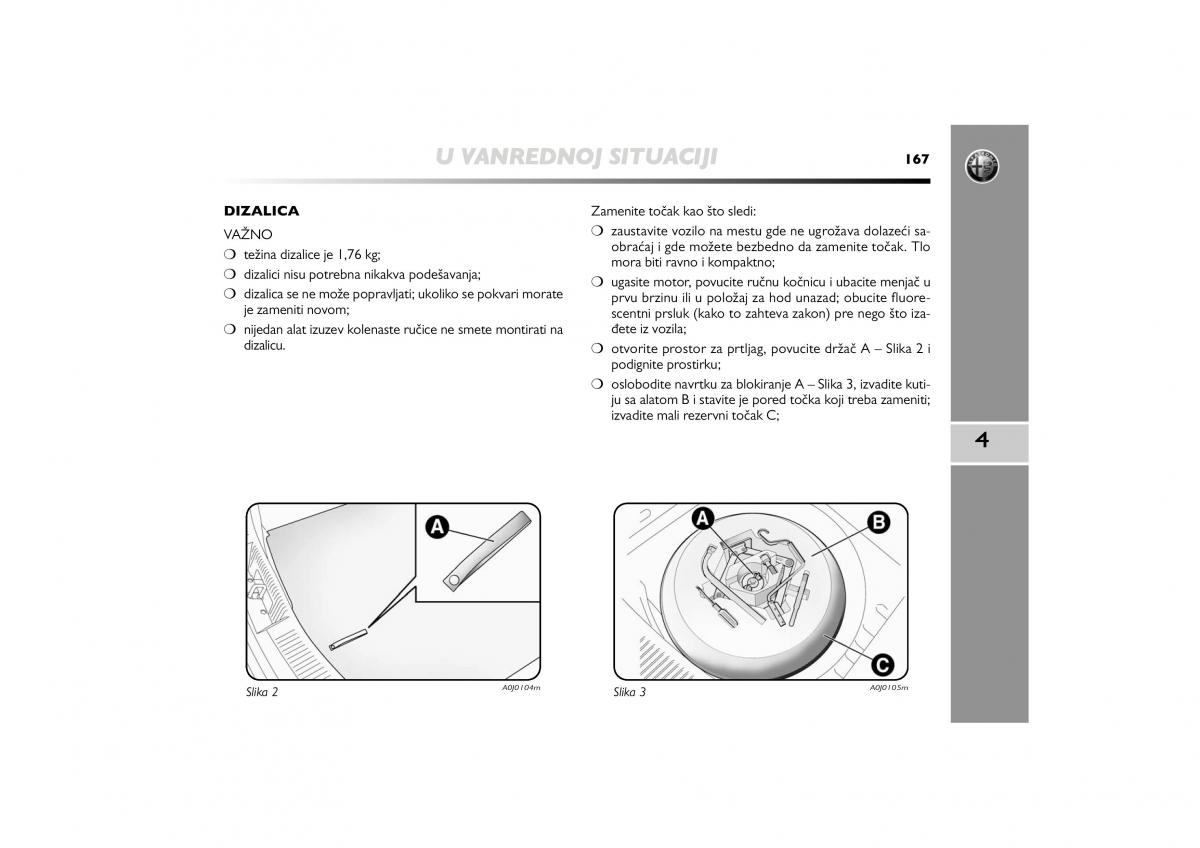 Alfa Romeo Mito vlasnicko uputstvo / page 168