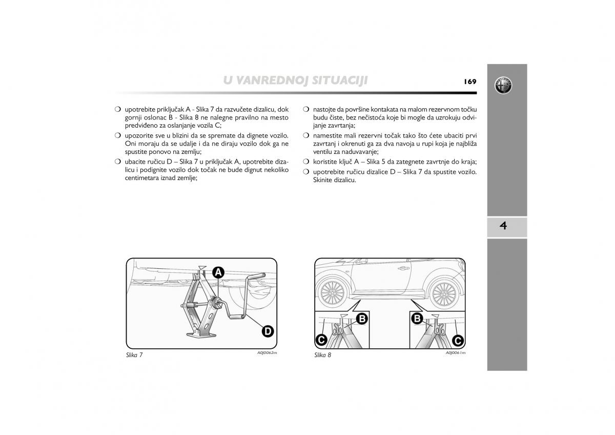 Alfa Romeo Mito vlasnicko uputstvo / page 170