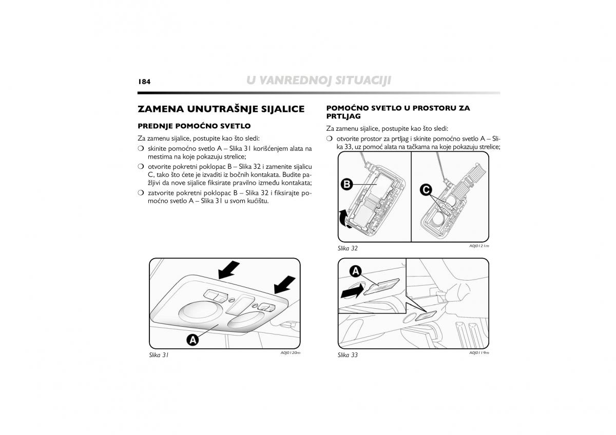 Alfa Romeo Mito vlasnicko uputstvo / page 185