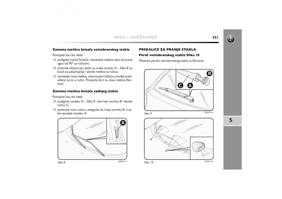 Alfa Romeo Mito vlasnicko uputstvo / page 222