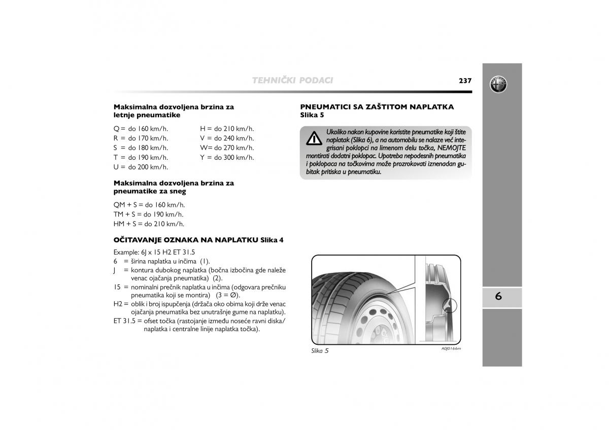 Alfa Romeo Mito vlasnicko uputstvo / page 238