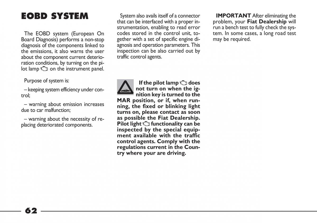 Fiat Barchetta owners manual / page 63