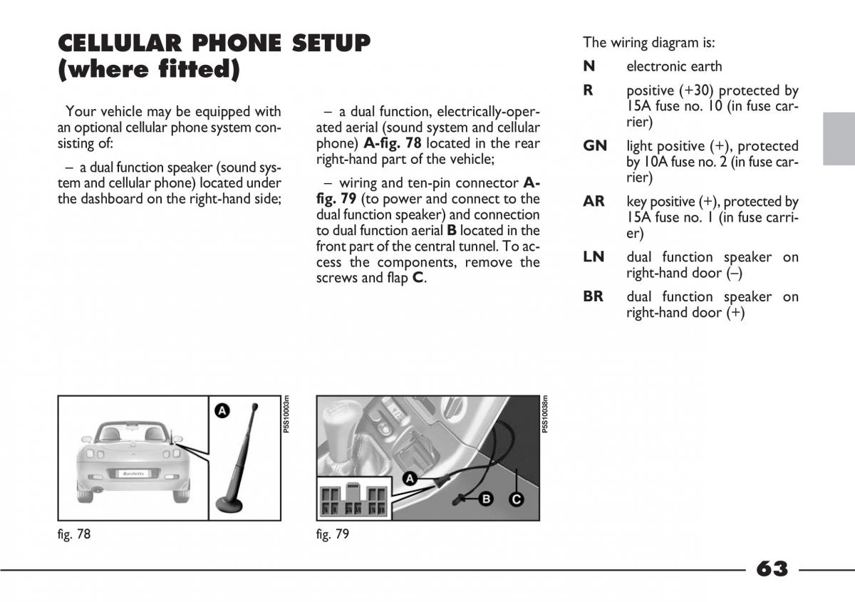 Fiat Barchetta owners manual / page 64