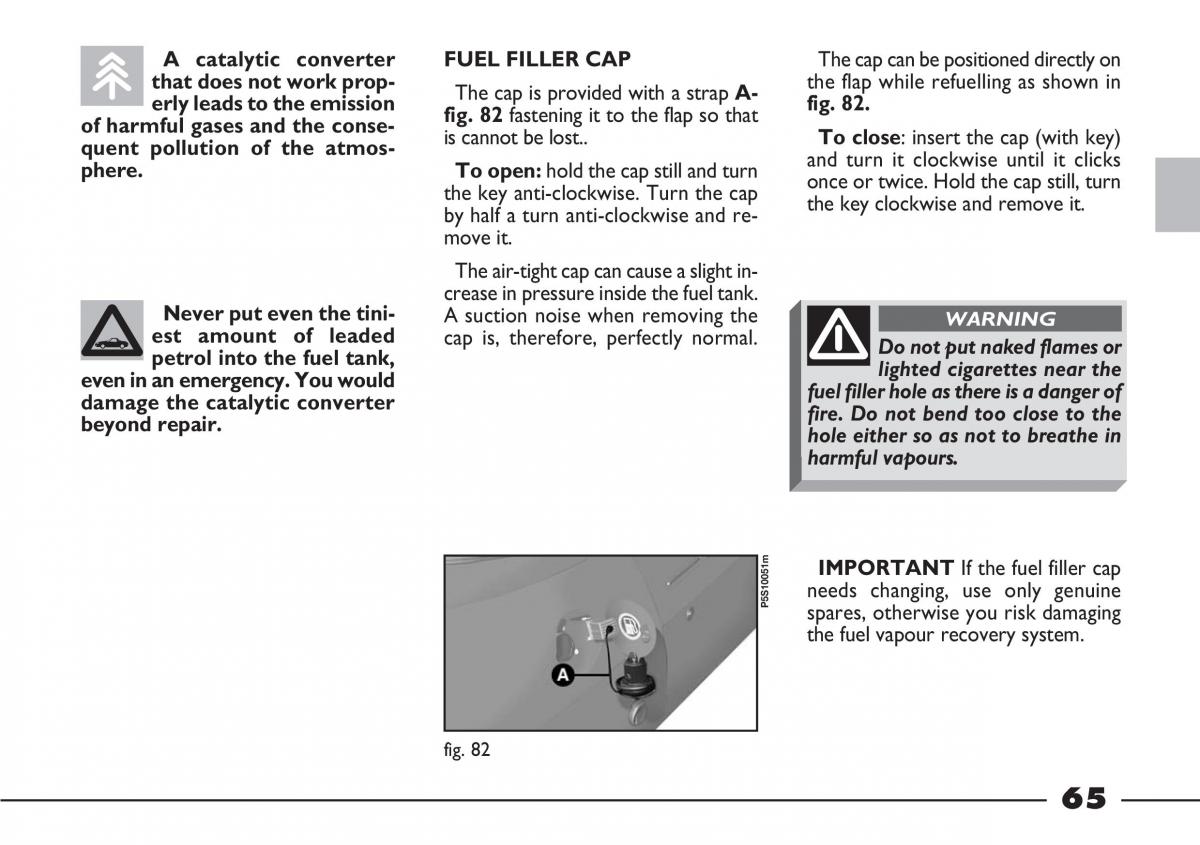 Fiat Barchetta owners manual / page 66